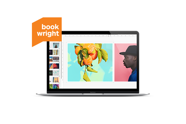 Laptop mit geöffnetem BookWright-Programm